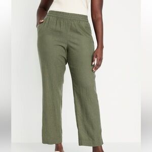 Linen straight leg pants